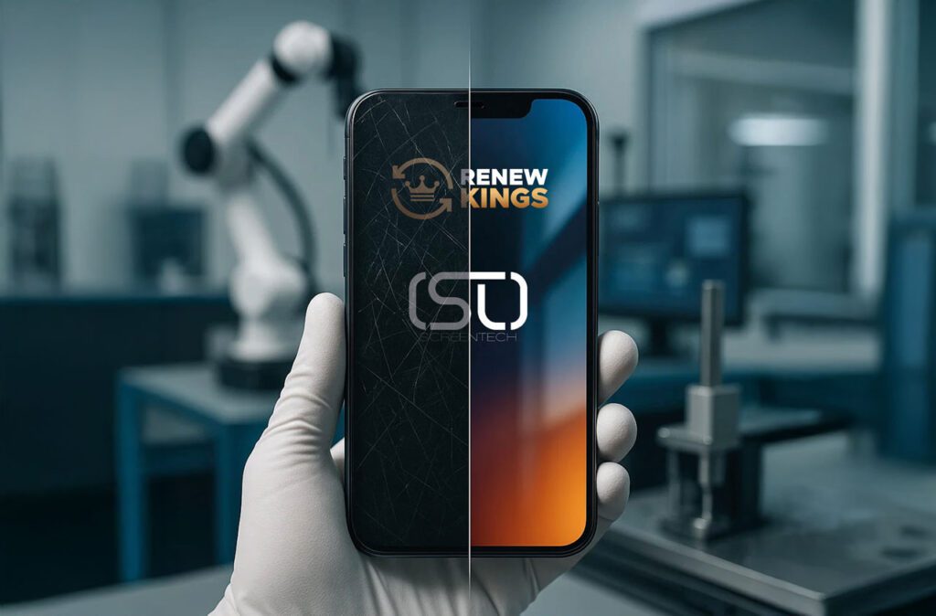 screen restoration, refurbished phones Europe, phone polishing, screen re‑glassing, sustainable tech, circular economy, device lifecycle, Cyculus Total Care, Renew Kings, ScreenTech, Apkudo